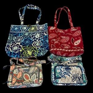 Lot of 4 Vera Bradley Crossbody and Tote Bags